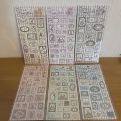 ♡レトロガールシール　6シート　紙モノ　おすそ分けファイル　メモ　シール