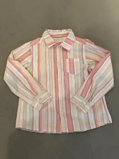 BREEZE(ブリーズ)子供シャツフォーマル130㎝ ピンクストライプ