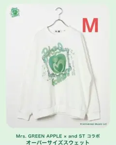 ミセスグリーンアップルandSTコラボスウェット　Mサイズオーバーサイズホワイト Mrs. GREEN APPLE × and ST コラボ 【白・M】 - メルカリ
