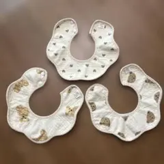 スタイ♡3枚セット 女の子 よだれかけ 360度 防水 保育園