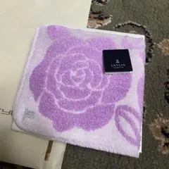 ★新品★ランバン　LANVIN タオルハンカチ　薔薇　タグ付き　箱付き