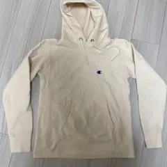 Champion フード付きパーカー クリーム色