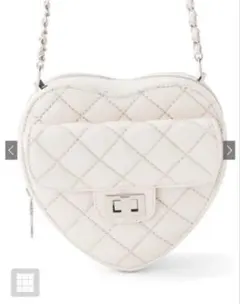 GRL キルティングチェーンハート型バッグ ホワイト tr542 グレイル
