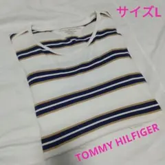 萩*隆様 トミーヒルフィガー Tシャツ　ボーダー　サイズLのサムネイル