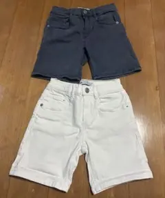 2点セット　ZARA 半ズボン 5-6歳 ホワイト・ダークグレー