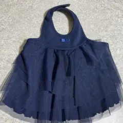 未使用 ベビー フリル チュールスタイ ネイビー⑤のサムネイル