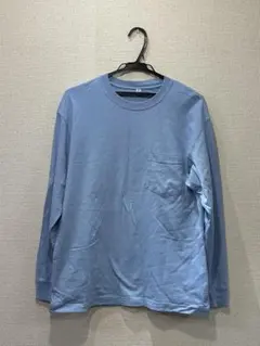 長袖 ポケット付き カットソー ライトブルーのサムネイル