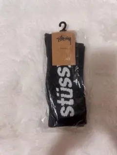 【男女兼用】Stussy ロゴソックス ブラック フリーサイズ US8-13のサムネイル