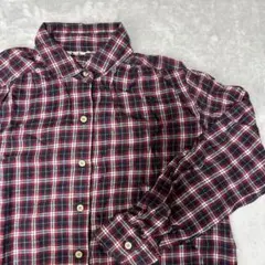 チェックシャツ　赤チェック　長袖
