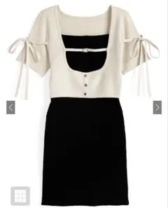 配色レイヤード風ニットミニワンピース[lt170b]