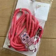 おぱんちゅうさぎスマホショルダーストラップ ピンク