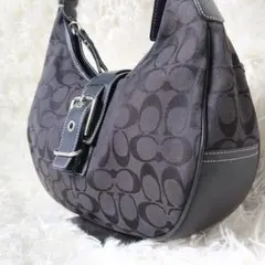 【美品/希少】コーチ ソーホー シグネチャー ワンショルダーバッグ 6363 黒