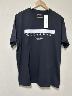 新品 CALVIN KLEIN ロゴデザインTシャツ ブラック(L)
