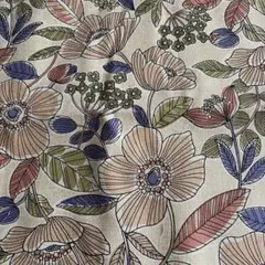 花柄綿麻生地 約110cm幅２メートル