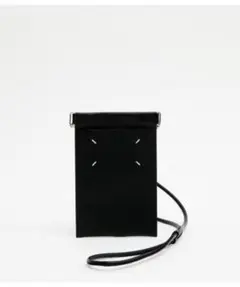 【未使用級】メゾンマルジェラ スマホショルダーバッグ レザー ポーチ ブラック
