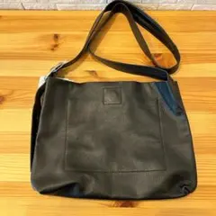 極美品】OSAM かぶせフラップ 本革2way トートバッグA4カーキグリーン 