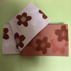 【レトロモダン】リバーシブル半幅帯 桜文様 大ぶり 桜柄 サーモンピンク 白のサムネイル