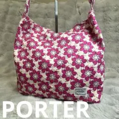 【希少】PORTER ポーター ティーポット 総柄 ショルダーバッグ ピンク 白のサムネイル
