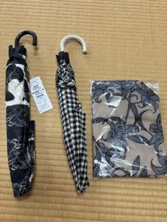晴雨兼用 折りたたみ傘 2本、エコバッグ1つセットのサムネイル
