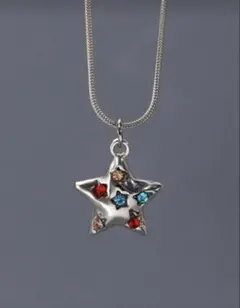 星型 カラーストーン ネックレス メンズ レディース