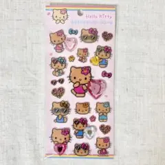 【正規品】キラキララインストーンシール ハローキティ 日焼け ギャル ヒョウ柄