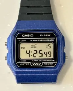 【新品未使用】CASIO F-91WM ブルー デジタル腕時計のサムネイル