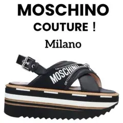 極美品　MOSCHINO モスキーノ　37 23.5㎝〜24㎝　サンダル　黒のサムネイル