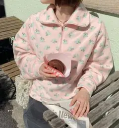 【新品】SOLLON. フラワー　ハーフジップ　ジャケット