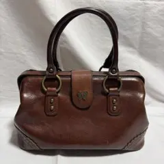 高級　Anna sui アナスイ　ハンドバッグ　レザー　がま口　蝶　ロゴ