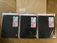100cm 新品 長袖 半袖2枚 ヒートテック Uネック 計3枚セット 冬用 黒