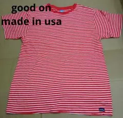 く*ん様 Good On 　赤✕白　ストライプ Tシャツのサムネイル