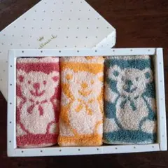 クマデザインタオルハンカチ3枚セット