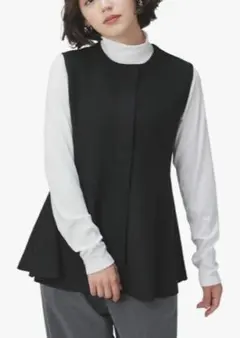 【今週末削除】Honeys　GLACIER lusso ペプラムニットジレ Ｌ