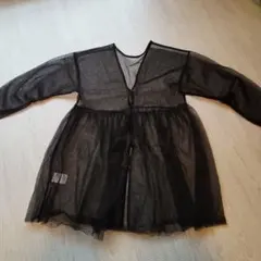 LOWRYS FARM　チュールカーディガン　ブラック