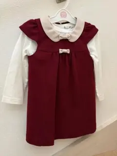 ワインレッド ワンピース カットソーセット70cm〜