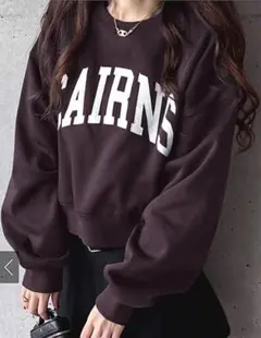 GRL ロゴ刺繍スウェットトップス ブラウン F