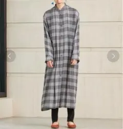 BEAUTY&YOUTH チェックバンドカラーロングワンピース ◆