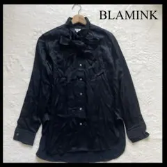 ボウタイ✨シルク✨BLAMINKブラミンク ブラウス ブラック 黒