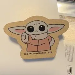 新品 STARWARS CAFE スターウォーズカフェ グローグー ウッドバッジ
