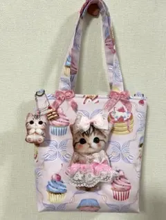 可愛いネコちゃんトートバッグ♡ハンドメイド