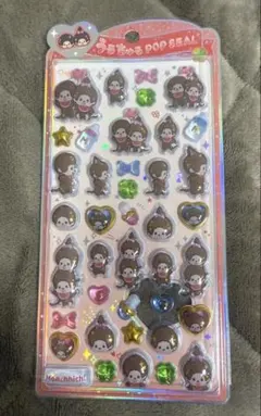 うるちゅるポップシール　モンチッチ　赤