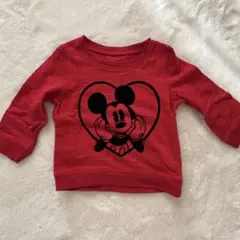 Gap ミッキーマウス 赤 長袖Tシャツ 12-18ヶ月
