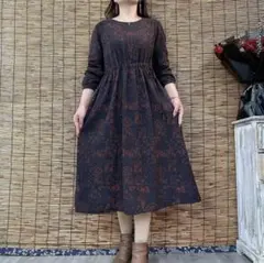 ☘️価格が下がりました☘️ ワンピース レトロ ワンピ (春、秋、冬に人気商品）