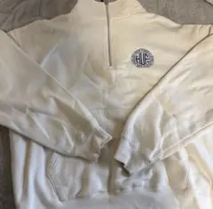 ハフ HUF ハーフジップ　スウェット　白　スケーター