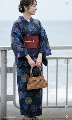 クロードモネ 睡蓮柄 浴衣 帯 帯締めセット - メルカリ