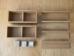 MUJI 無印良品　壁に付けられる家具 棚44㎝ 箱44㎝ フック 計9点のサムネイル