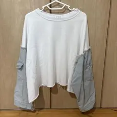 한이 ホワイト・グレー トレーナー