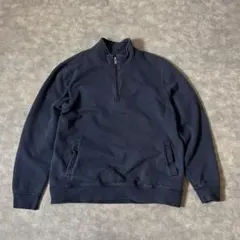 LLビーン ハーフジップ スウェット L ネイビー 無地 裏起毛　メンズ古着