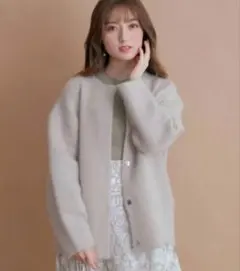 訳あり　アプワイザーリッシェ　ふわふわ　ニットショートコート