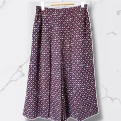 ジェーンモア 総柄 ミモレ丈スカート レトロ 紺 ヴィンテージ オンワード樫山